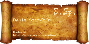 Danis Szirén névjegykártya